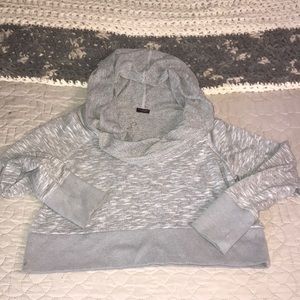 Cowl neck crop sweatshirt